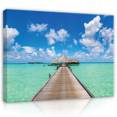 Tableau plage mer nature mural moderne 60x40