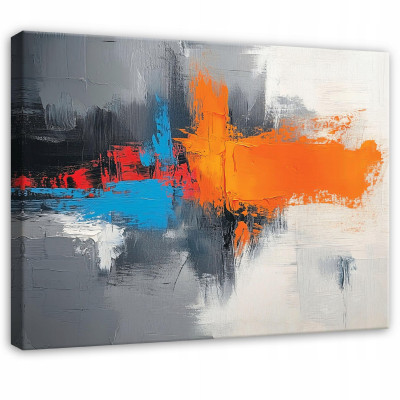 Tableau abstrait gris coloré pour chambre à coucher ou salon sur toile 40x30