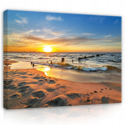 Image plage nature mer sur toile murale 60x40