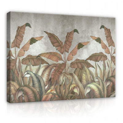 Peinture sur toile « Feuilles de bananier » grand format 60 x 40
