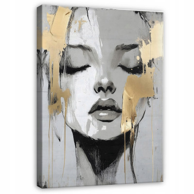 Tableau pour chambre à coucher ou salon : visage de femme glamour sur toile murale 40 x 30