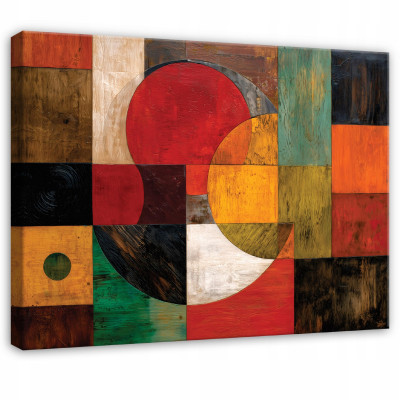 Tableau abstrait art déco géométrique pour chambre à coucher ou salon sur toile 120x80