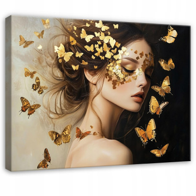 Tableau glamour de papillons pour chambre, salon ou cuisine, sur toile, 100 x 70