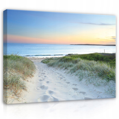 Peinture sur toile plage mer nature vue 100x70