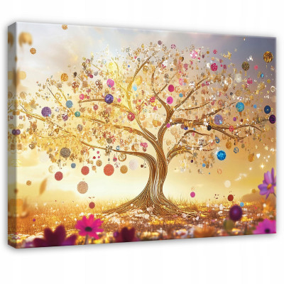 Tableau pour chambre à coucher, salon ou cuisine, sur toile, arbre de vie, abstraction, 40 x 30
