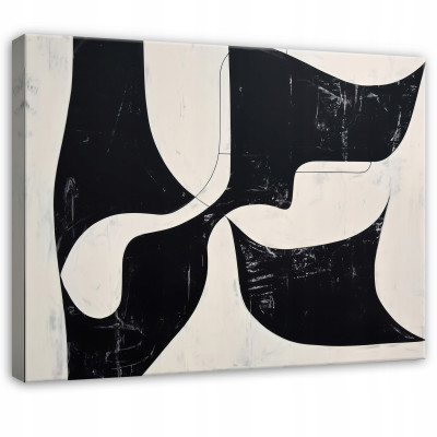 Tableau abstrait noir beige gris pour chambre à coucher salon sur toile 100x70