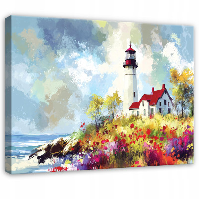 Tableau phare paysage nature pour chambre à coucher salon sur toile 120x80