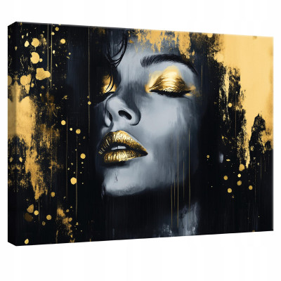Tableau sur toile mur femme noir pour chambre à coucher salon cuisine 60x40