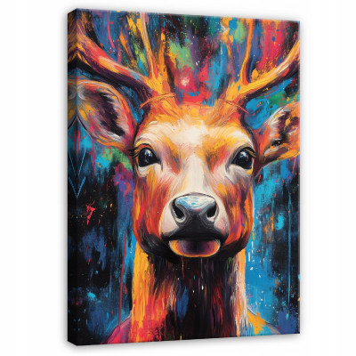 Peinture abstraite cerf colorée pour chambre à coucher, salon, cuisine sur toile 100x70