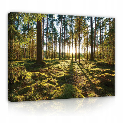 Peinture sur toile forêt arbres nature grand format 60x40