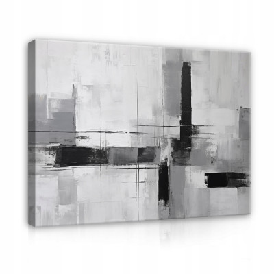 Peinture abstraite pour salon sur toile murale grande moderne grise 120x80