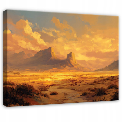 Peinture représentant un paysage rocheux naturel pour chambre, salon ou cuisine, sur toile 100 x 70