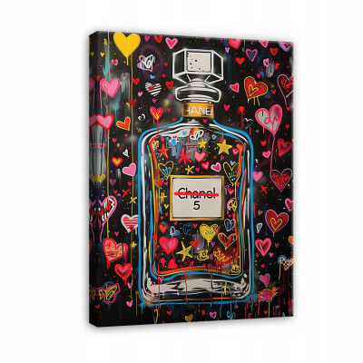 Image moderne du parfum Chanel sur toile murale pour chambre à coucher ou salon 120 x 80