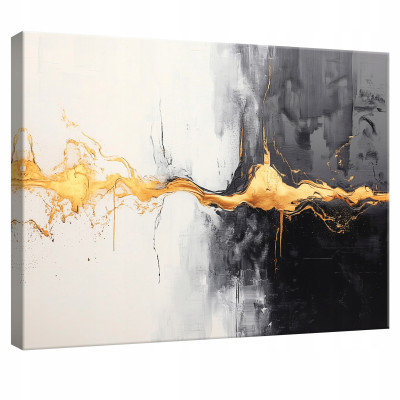 Tableau pour chambre à coucher, salon, cuisine, abstraction, or sur toile, mural, 100 x 70