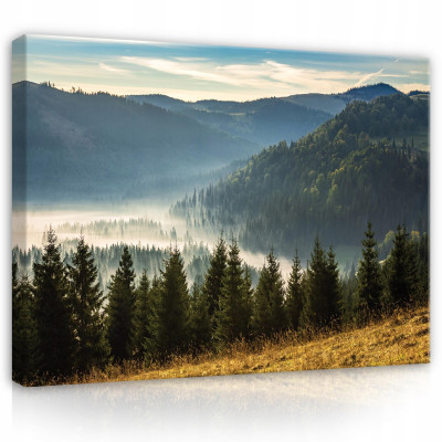 Peinture sur toile montagne paysage nature forêt 100x70