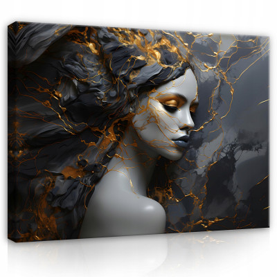 Tableau abstrait femme en marbre sur toile murale pour salon chambre à coucher 60x40