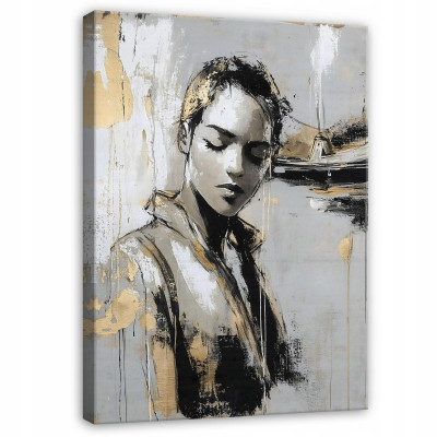Tableau pour le salon ou la chambre à coucher, portrait glamour d'une femme sur toile, 100 x 70 cm