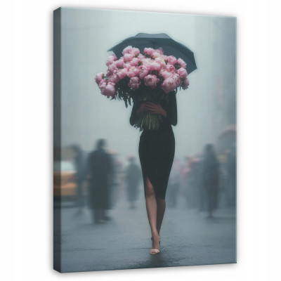 Tableau femme fleurs abstraction pour chambre à coucher salon sur toile 40x30