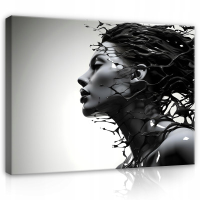 Tableau abstrait représentant une femme sur toile murale 60 x 40