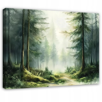 Image 3D de forêt et d'arbres naturels pour chambre, salon ou cuisine, sur toile 60 x 40