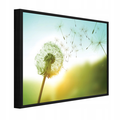 Tableau dans un cadre noir sur toile, fleurs soufflées, salon/chambre à coucher, 60 x 40