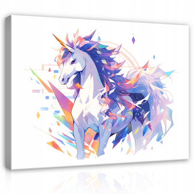 Tableau pour chambre de fille « licorne » sur toile murale moderne 60 x 40