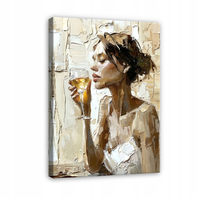 Tableau femme vin comme peint sur toile murale pour salon chambre à coucher 40x30