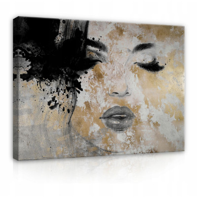 Peinture sur toile visage de femme abstraction 60x40