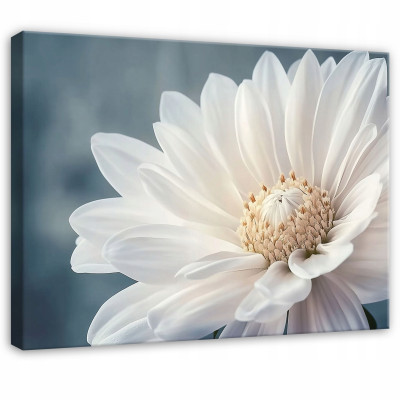 Tableau abstrait 3D « Fleur » blanc pour chambre, salon ou cuisine, sur toile 120 x 80