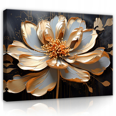 Tableau abstrait fleur 3D lys sur toile murale pour chambre à coucher salon 100x70