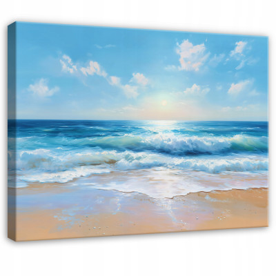 Tableau plage mer nature paysage pour chambre à coucher salon cuisine sur toile 40x30