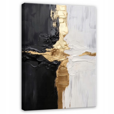 Tableau abstrait glamour doré pour chambre à coucher, salon ou cuisine sur toile 100x70