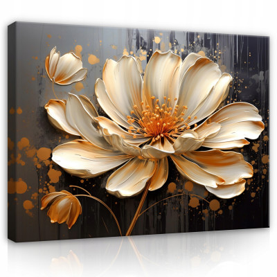 Peinture abstraite 3D fleur de lys sur toile murale pour chambre à coucher salon 120x80
