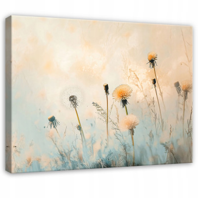 Tableau fleurs des champs beige pour chambre à coucher, salon, cuisine sur toile 40x30