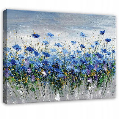 Tableau aquarelle représentant des fleurs et la nature, pour chambre, salon ou cuisine, sur toile 120 x 80