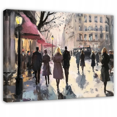 Tableau art rue ville pour chambre à coucher salon cuisine sur toile 120x80