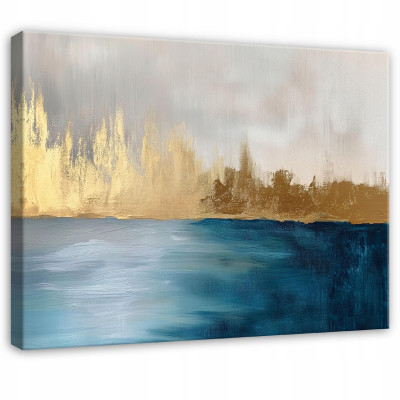Tableau abstrait gris doré pour chambre à coucher ou salon sur toile 40x30