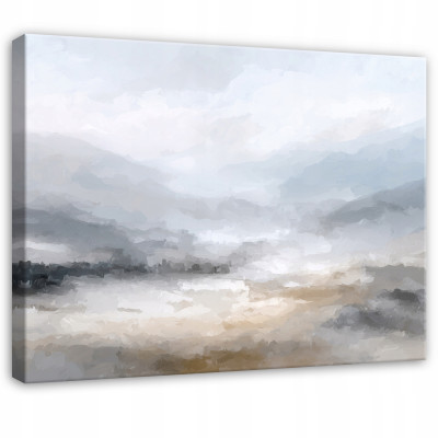 Peinture abstraite aquarelle grise pour chambre à coucher ou salon sur toile 40x30