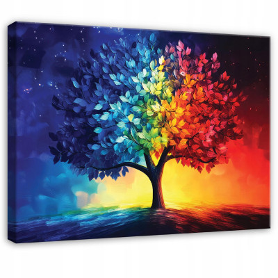 Peinture abstraite représentant un arbre pour chambre à coucher, salon ou cuisine, sur toile 40x30