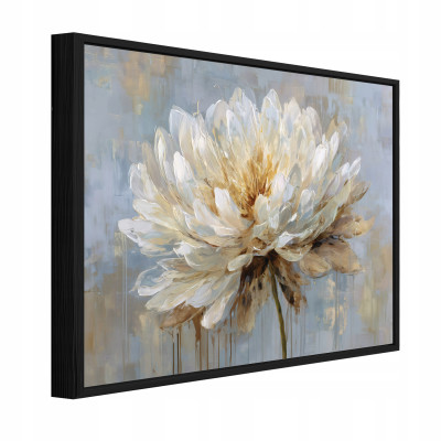 Tableau sur toile dans un cadre noir : fleurs, abstraction, salon, chambre à coucher, 40 x 30