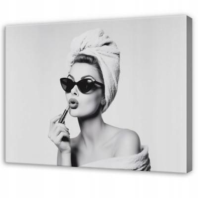 Tableau moderne en noir et blanc représentant une femme, pour la chambre à coucher ou le salon, sur toile, 100 x 70 cm
