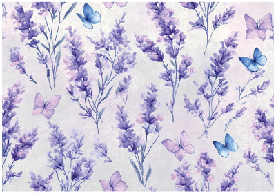 Papier peint photo fleurs lavande violet chambre salon papier peint intissé 350 x 250