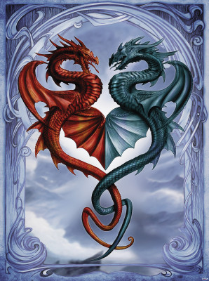 Papier peint mural « Deux dragons » pour chambre d'enfant fantastique