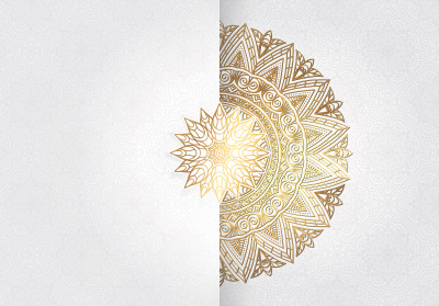 Papier peint mural « Mandala doré » pour salon oriental
