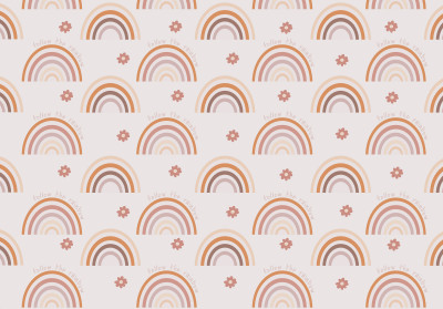 Papier peint mural « Earthy Boho Rainbows » pour chambre d'enfant