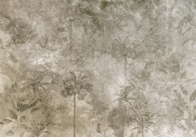 Papier peint mural « Subtle Palms » pour le salon