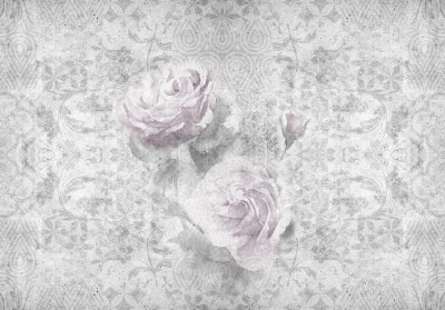 Papier peint mural vintage à motifs de roses damassées pour le salon