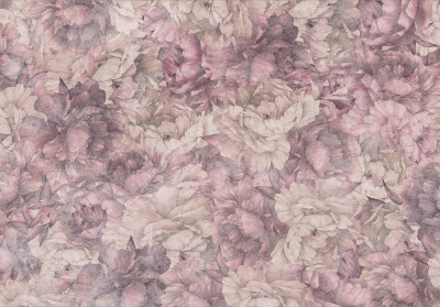 Papier peint mural « Pivoines rose poudré » pour le salon