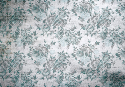Papier peint mural vintage à motifs damassés et fleurs pour le salon