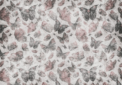 Papier peint mural à motif papillons gris pour le salon